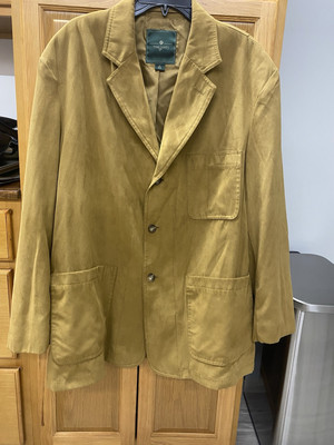 Men's Tom James Suede Leather Feel Jacket Size XL Reg SZ Extra Large Regular