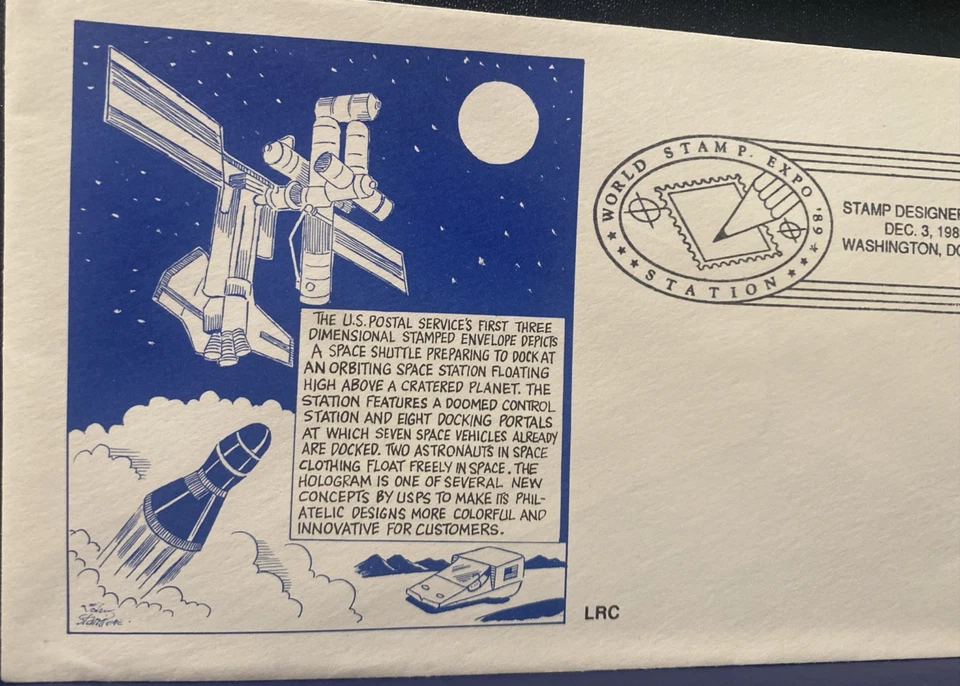 STAMP DESIGNERS DAY ON USPS FIRST 3 DIMENSIAL STAMPED ENVELOPE WASHINGTON 1989 - Image 2 of 4