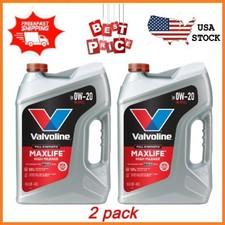 2 pack Valvoline MaxLife Full Synthetic High Mileage 0W-20 Motor Oil 5 Quart