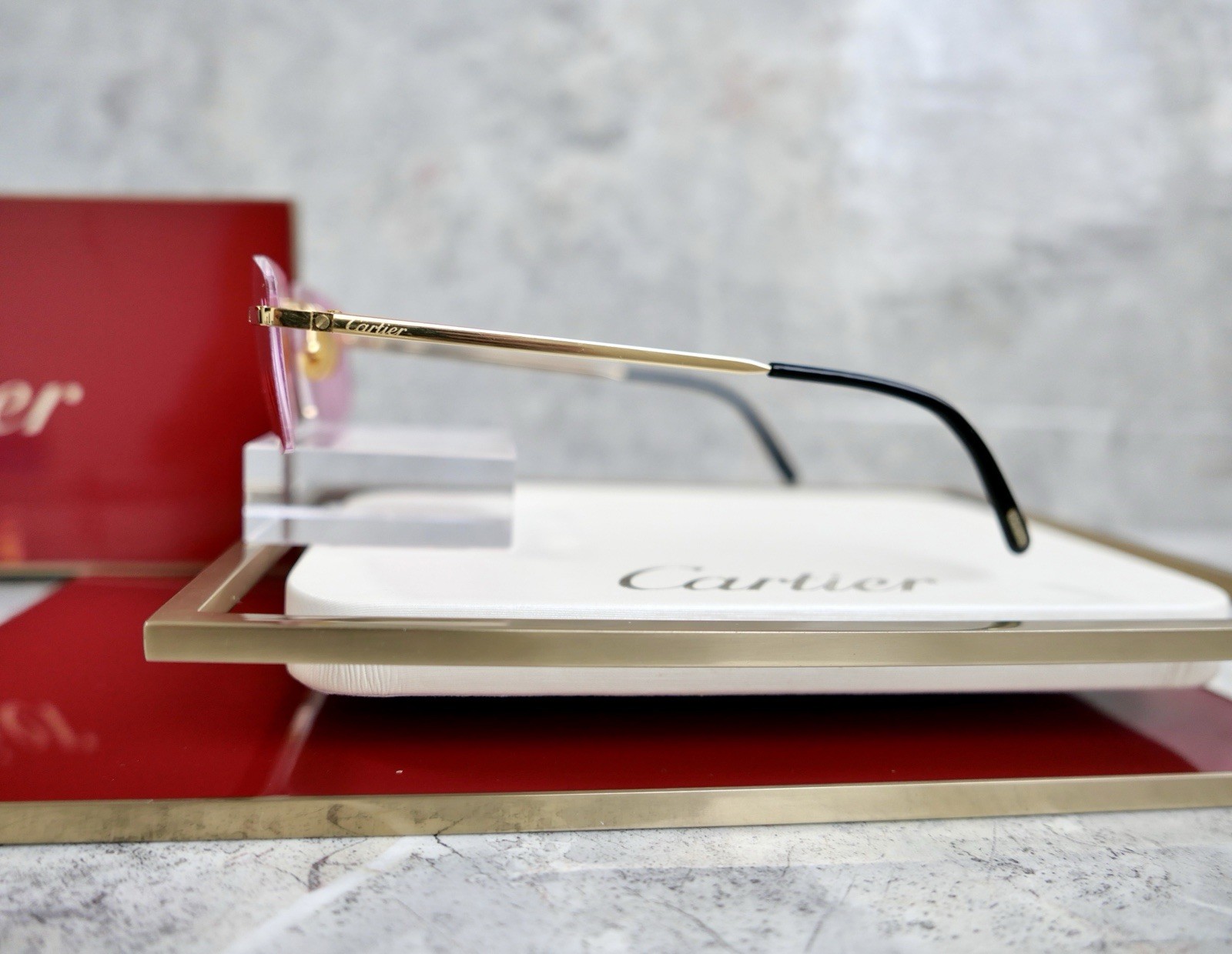 Authentic Cartier Rimless Titanium Sunglasses Eye… - image 4