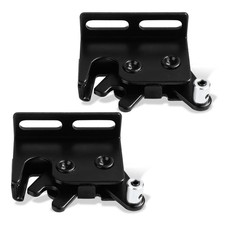 2pcs Rear Door Rotary Latches 2.5x1.57in Truck Cap Parts Steel M Black