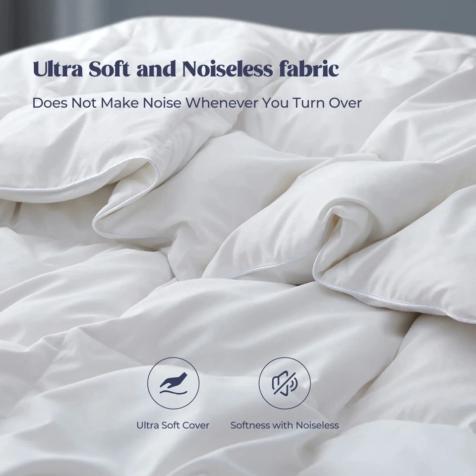All Season White Goose Feather Down Comforter Duvet Insert - Image 4 of 4