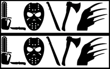 Love Horror Movies Two Black Vinyl Decal Car Windows Laptop Notebook