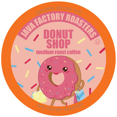 Donut Shop Blend by Java Factory,Flavored Med Roast Coffee Pods,Keurig 2.0,80 CT