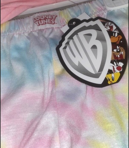 Looney Tunes Girls Pajamas Set Pink Size 7/8 Tie Dye Top Pants Tweety Bird - Picture 4 of 10