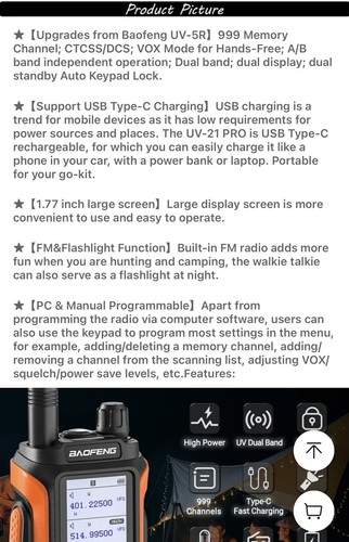⭐️⭐️BAOFENG UV-21 PRO V2 Radio 999ch Dual Band UHF/VHF- ZIELONE 🟩⭐️⭐️ - Zdjęcie 14 z 15