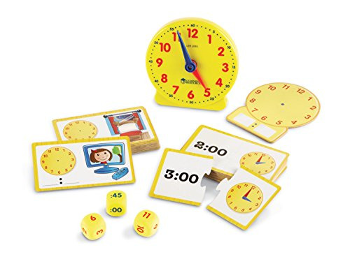 Learning Resources Time Activity Set, Homeschool, Analog Clock, Tactile 41 Ages