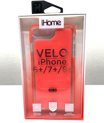 iHome Velo Silicone Impact Case for iPhone 6 Plus, 7 Plus, 8 Plus CORAL