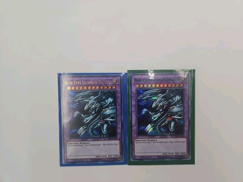 2x Yu-Gi-Oh! Blue-Eyes Ultimate Dragon LDS2-EN018 1st Edition Ultra Rare + Green