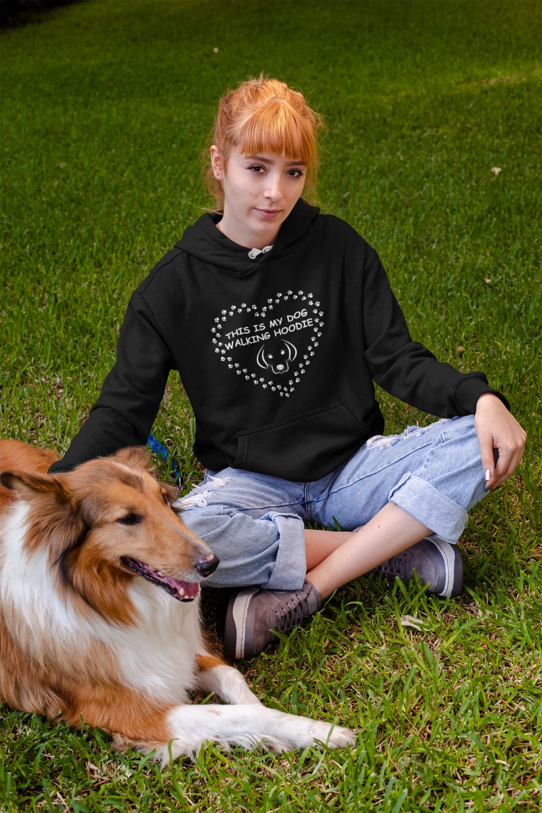 VALENTINO Felpa con cappuccio da passeggio amante dei cani donna ragazza mamma regalo compleanno stile moderno fidanzata