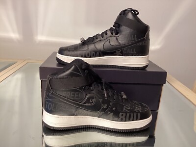 Nike Air Force High '07 PRM Toll Free Black Men's Size 12 CU1414