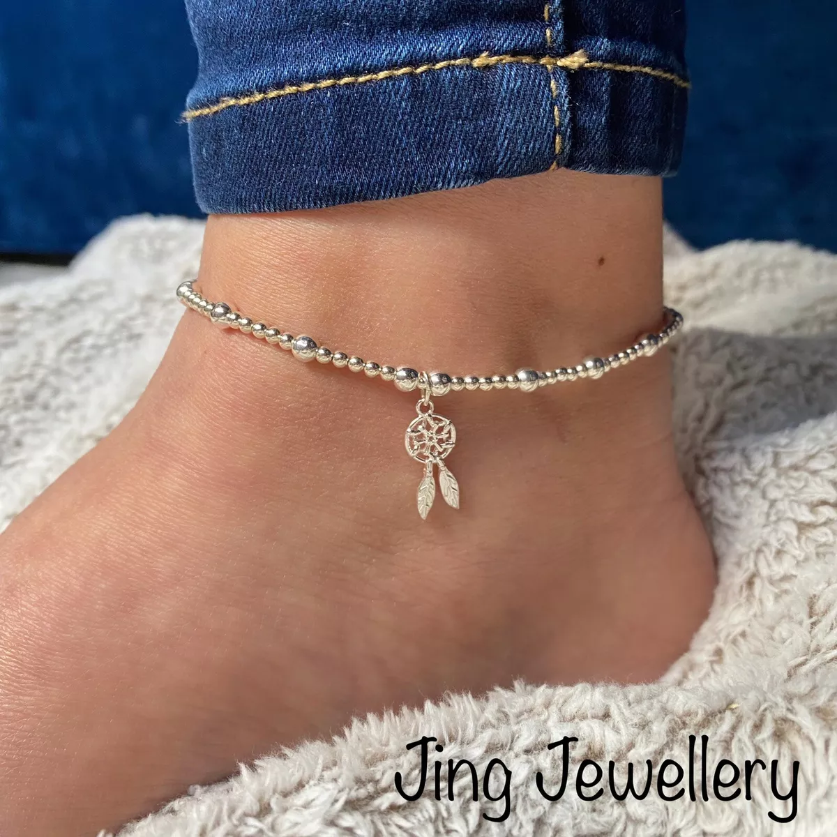 14K Gold Plated Ankle Bracelet Foot Chain 3 in 1 Women Anklet Gifts | eBay