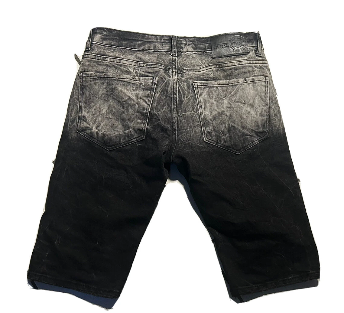 BERMUDA SHORT EN JEAN NOIR DELAVE HOMME JOHN H. TAILLE US 31 FR 40