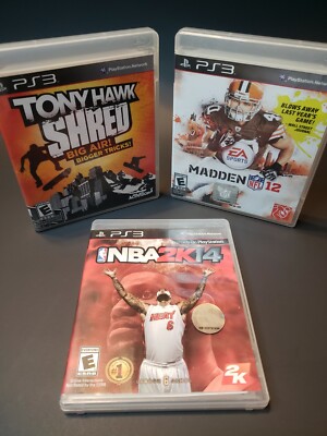 LOT of 3 Action GAMES PS3 PlayStation 3 NBA 2K14, Tony Hawk SHRED, & Madden 12
