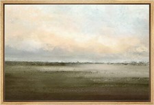 Green Abstract Wall Art Framed Canvas Print