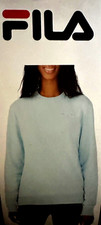 FILA WOMENS FRENCH TERRY LONG SLEEVE CREWNECK SWEATSHIRTS CRYSTAL BLUE 1560455