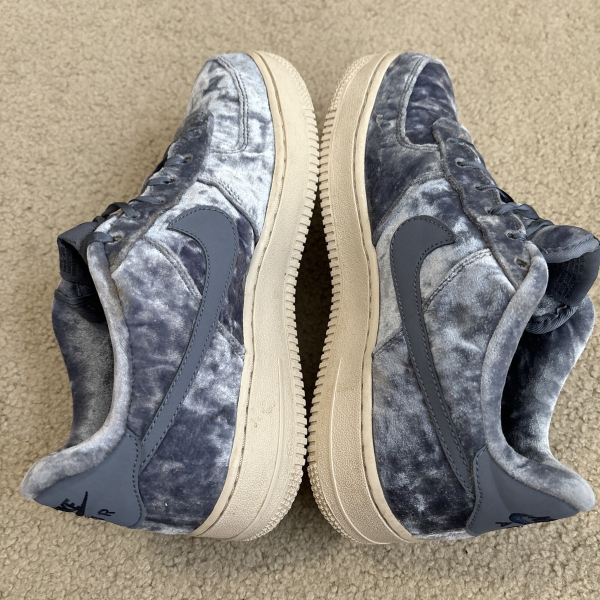 Nike Air Force One AF 1 Dark Sky Blue Velvet 849345-401 Size Nike Air Force One AF 1 Dark Sky Blue Velvet 849345-401 Size