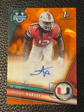 JAHFARI HARVEY 2023 Bowman Chrome University Sapphire ORANGE Ref AUTO # 19/25