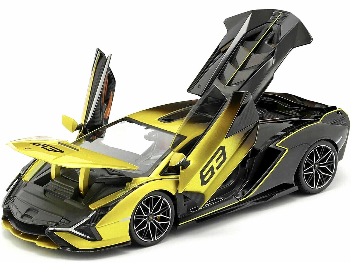 ブラーゴ　Burago ランボルギーニ　Sian FKP 37 1-18 LAMBORGHINI SIAN FKP 37 #63 YELLOW & BLACK 1/18 DIECAST