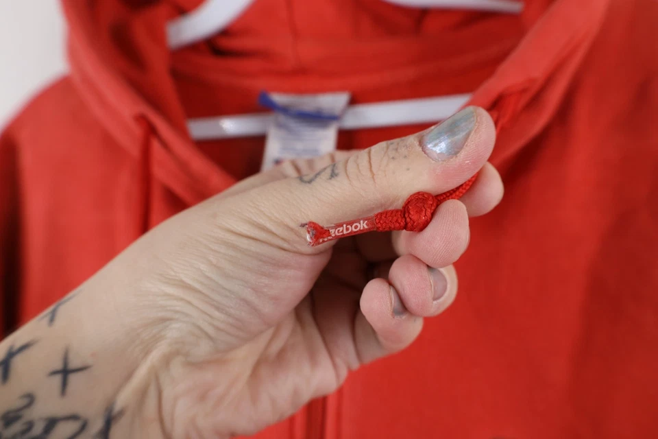 Sudadera con Capucha Cremallera Completa Logotipo Clásico Envejecido XL De Colección Años 90 Reebok Para Hombres Foto 4 de 4