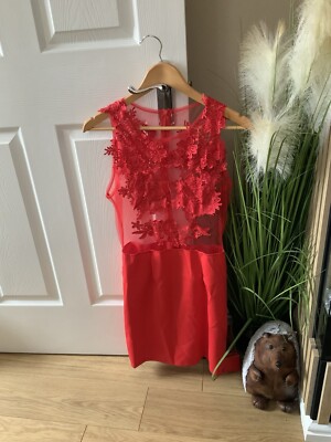 women hot pink stretch crepe dress Flossie Pink Sleeveless Prom Dress - US 16