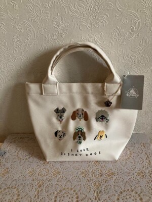 Disney Store Japan I LOVE DISNEY DOGS tote bag charm nana lady pluto Tramp max