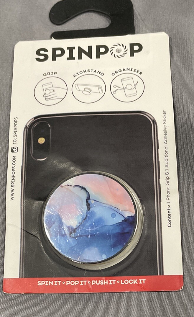 SpinPop Color Pop Phone Grip, Cable Organizer, Kickstand NEW!