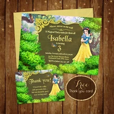 Snow White Birthday Invitation -Disney Inspired - Digital Printable file - 5x7" 