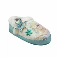 Frozen Toddler Girls Elsa  Anna Fuzzy Sequin Slippers Sizes 5/6 or 7/8