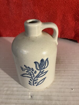 Partylite Yorktowne USA Small Jug Blue Floral Stoneware DWK114