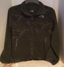 The North Face Fleece Jacket Zippered Polartec Gray  Camouflage Youth Boys Sz L