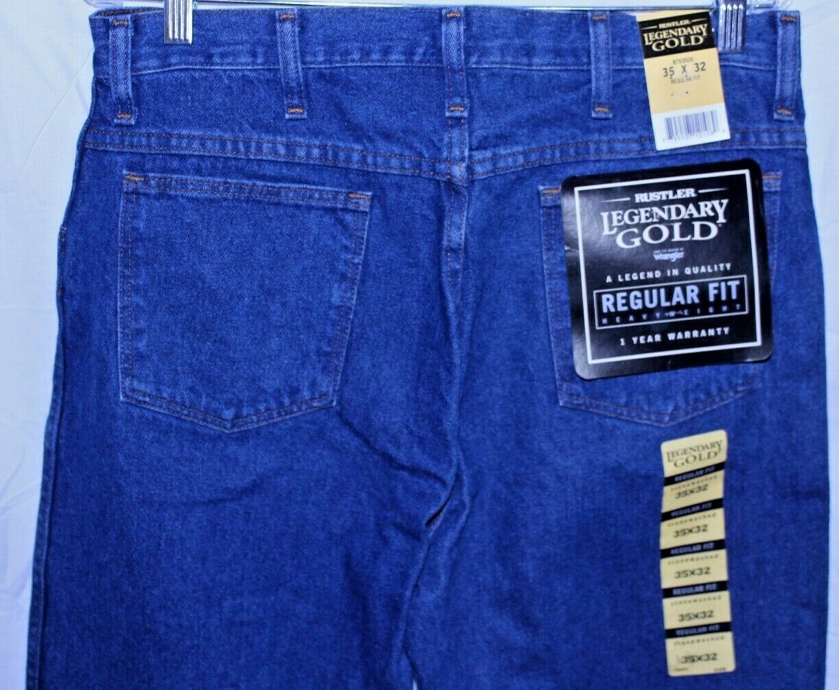 Mens 35X32 Rustler Legendary Gold Jeans 