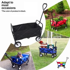 Black Multifunction Folding Wagon Cart Outdoor Portable Wheels Utility Grocery