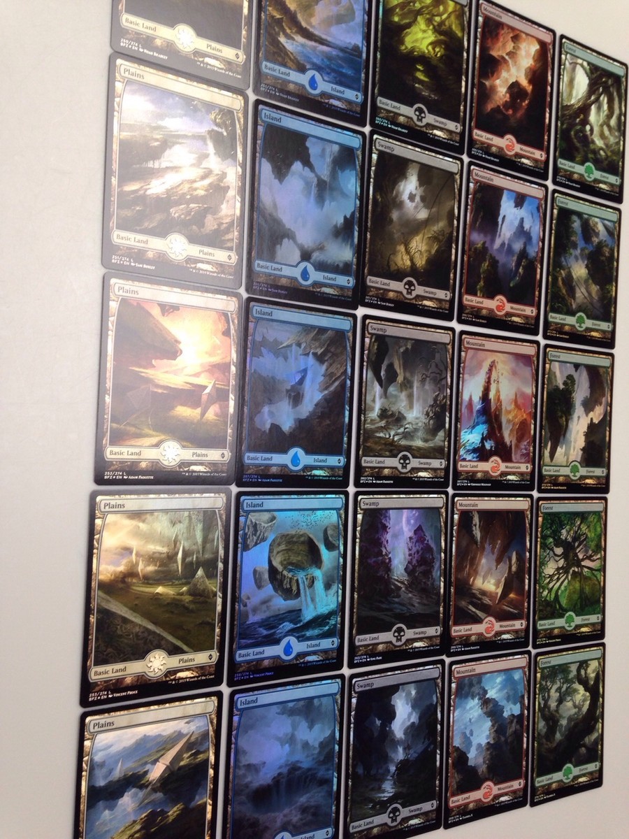 FOIL Battle For Zendikar (BFZ) 25 Card NM FOIL-FULL ART Basic Land