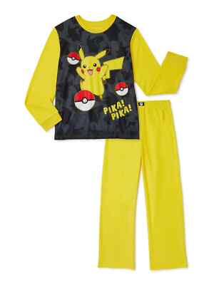 NEW POKEMON BOYS SIZE 14/16 FLANNEL PAJAMAS PIKACHU PIKA! PIKA! 2-PIECE SET NWT