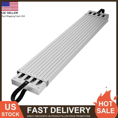 8-13FT Telescoping Aluminum Plank 440lb Scaffolding Plank w/ Skid-Proof Platform