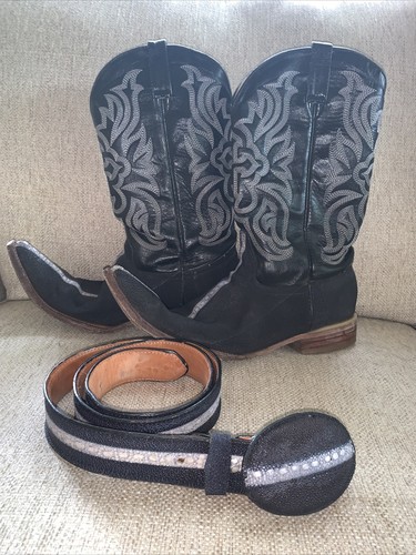 Red Diamond Cowboy Boots Sz 11 Black 