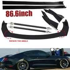 Front Bumper Lip Chin Spoiler Splitter Body Kit +Side Skirt For FORD MUSTANG