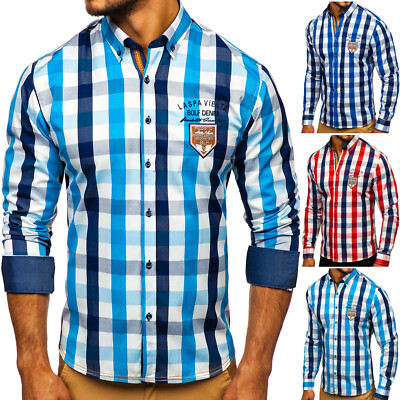 Freizeithemd Herrenhemd Hemd Shirt Kariert Slim Fit Herren BOLF 2B2 Classic
