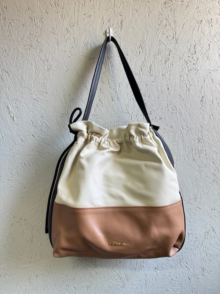 Bolso de Mano 3.1 PHILLIP LIM Origami Cordón Cuero de Cordero + Bolsa para el Polvo Negro/Beige/Tostado Foto 3 de 4