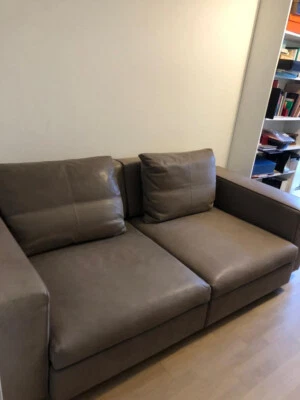 Canapé cuir haut de gamme Molteni 2 à 3 places, L216xP109xH91, marron glacé - Photo 1/4