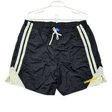 Vintage Umbro Mens Large Black Nylon Soccer Shorts Made in USA 90s Kit READ