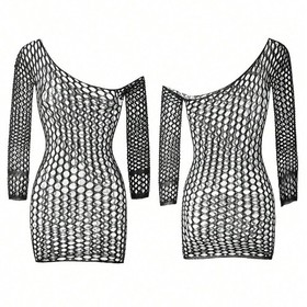 Women Fishnet Black Sexy Lingerie Underwear Lace Babydoll Transparent Bodysuit