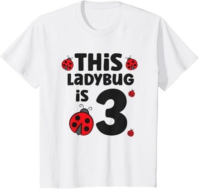 Kids This Ladybug Is 3 Kids 3rd Birthday Ladybug T-Shirt