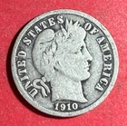 1910D US Barber SILVER Dime "Denver" Mint! "LIBERTY" Shows! FINE! Old US Coin!