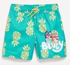 NWT Old Navy Boys Swim Trunks swimsuit Bluey pineapple UPF 50   u pick size