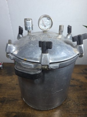 Vintage Ball Eclipse Steam Pressure Cooker w/ Gauge   Aluminum Clamp Lid  440