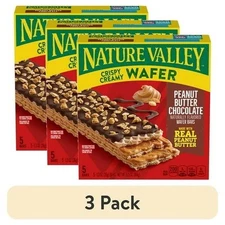 3 pack Nature Valley Crispy Creamy Wafer Bar, Peanut Butter Chocolate,4g Protein