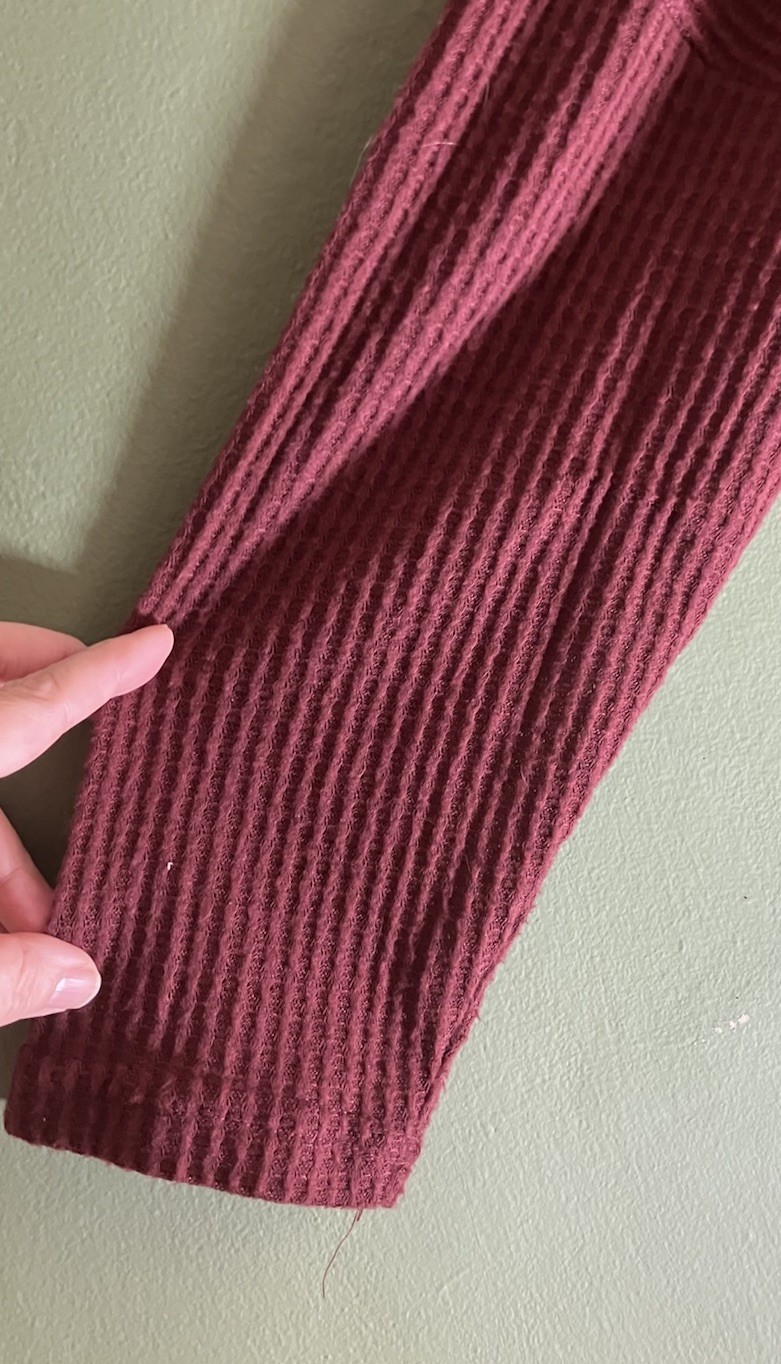 Justify Plus Size 2X LS Button Down Waffle Knit V… - image 3