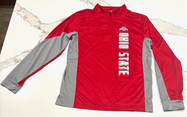 Rare Youth Large 16-18 Ohio State Buckeyes Long Sleeve Pullover 1/4 Zip Shirt
